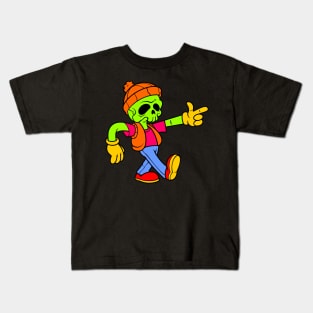 enjoy skull cartoon Kids T-Shirt
